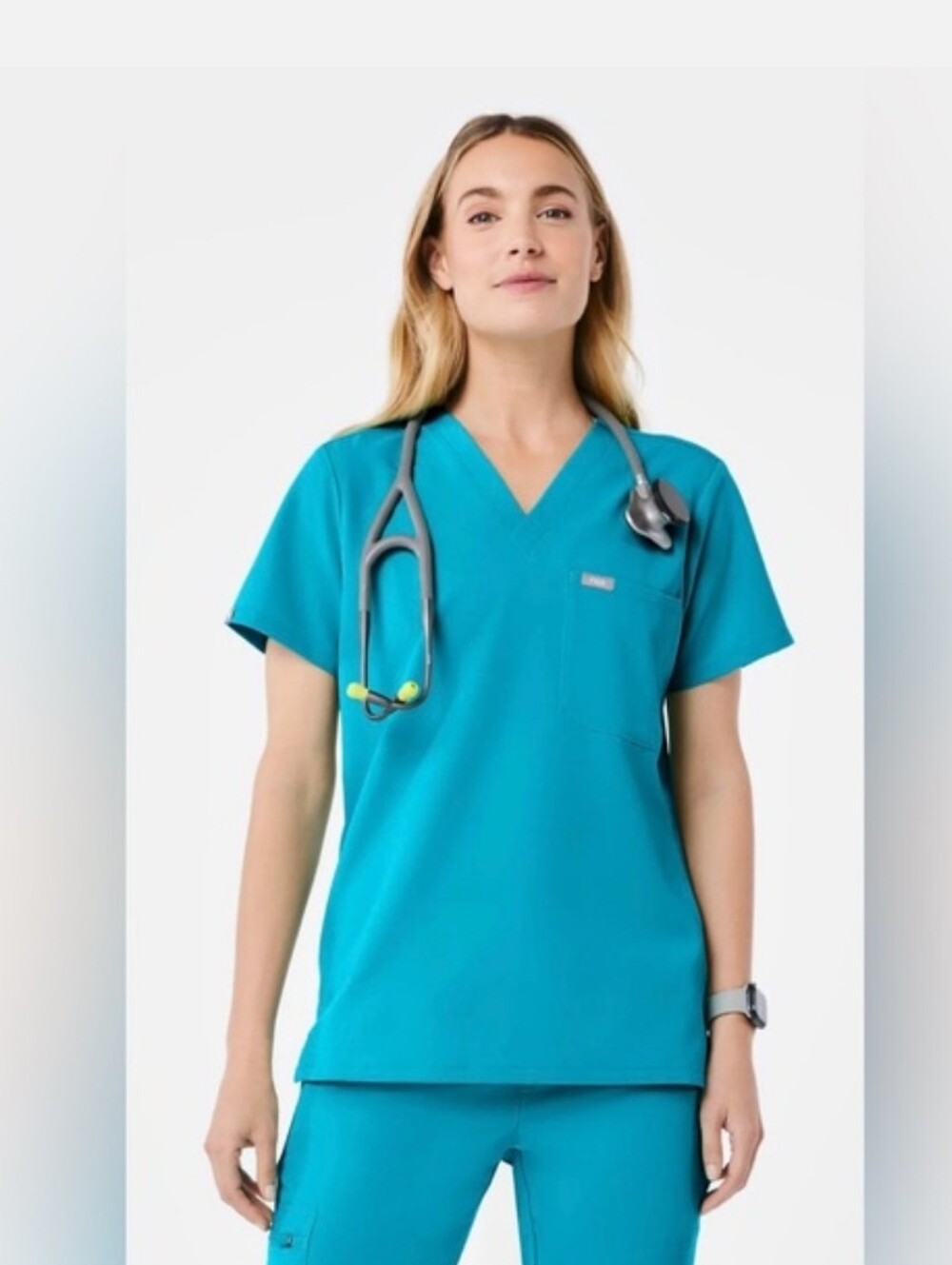 Figs Teal Catarina One Pocket Scrub Top Size XXS Womens NWT New
